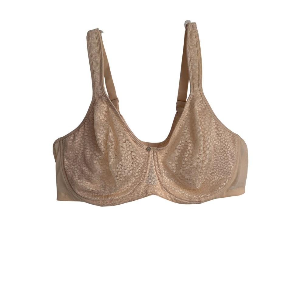 Breezies Womens Tan Lace Unlined Underwire Full Coverage Bra 48B A261419